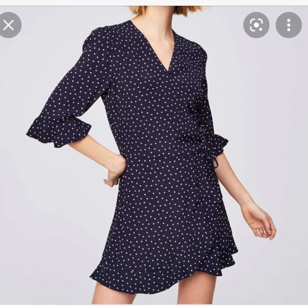 LOFT Dotted Wrap Romper size 12
